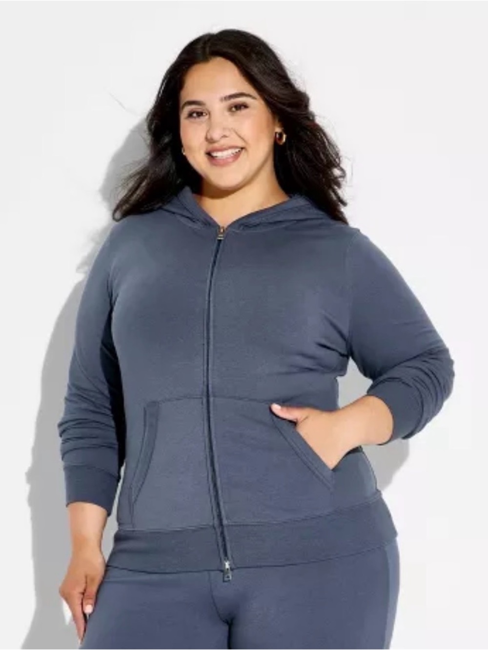 wild fable women’s Navy Zip Hoodie Jacket 2X